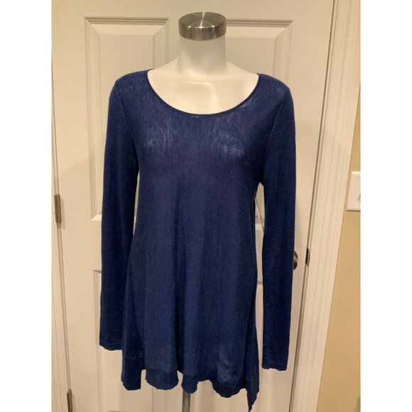 Eileen Fisher Blue Long Wool Blend Sweater W/ Round Neck, Size S/P (US) - Picture 1 of 8
